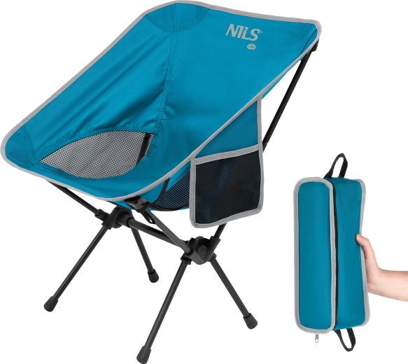 Chaise de camping pliable ultra-légère NILS Camp bleue
