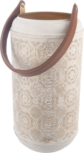 Bougeoir Mandala beige et doré 27 cm
