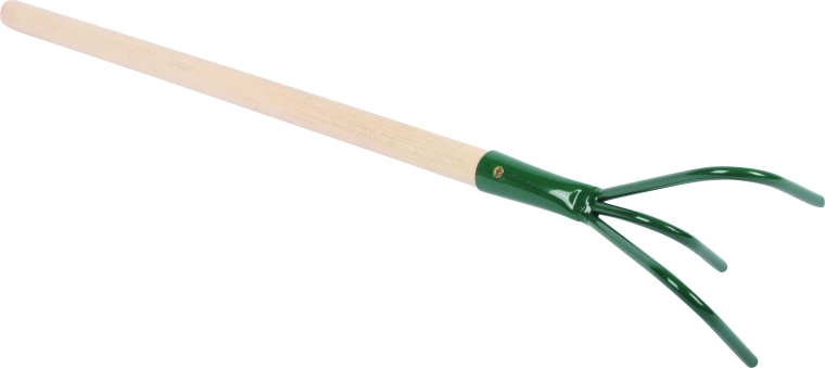 Cultivateur à trois dents avec manche en bois 50 cm