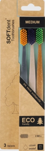 SOFTdent Soft Dent ECO brosse à dents medium 3 pcs