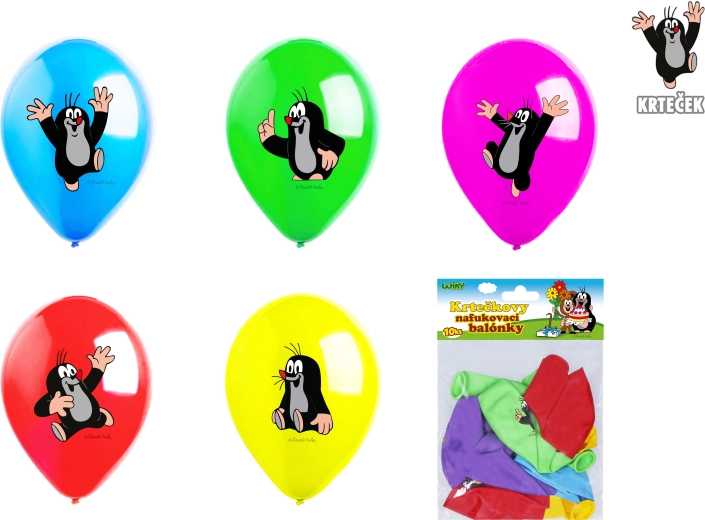 Ballons gonflables 30 cm Krtek – lot de 10 pcs, 5 designs