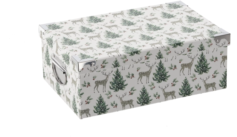 Coffret cadeau de Noël avec ferrures métalliques 36 × 24,5 × 12,5 cm - 1 pièce