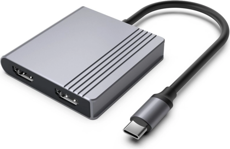 Adaptateur USB‑C 3 en 1 avec HDMI, USB et Power Delivery, gris stellaire