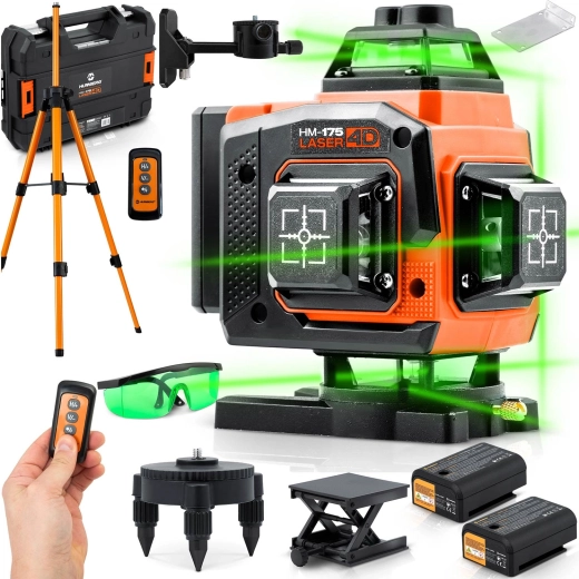 Laser croisé Humberg 4D 16 lignes avec autonivellement, mallette et accessoires