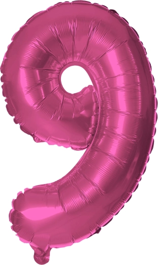 Ballon en aluminium TORO en forme de chiffre 9, 30 cm – Rose