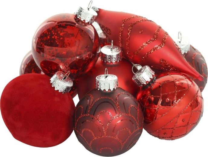 Décorations de Noël rouges Retlux - 12 pièces