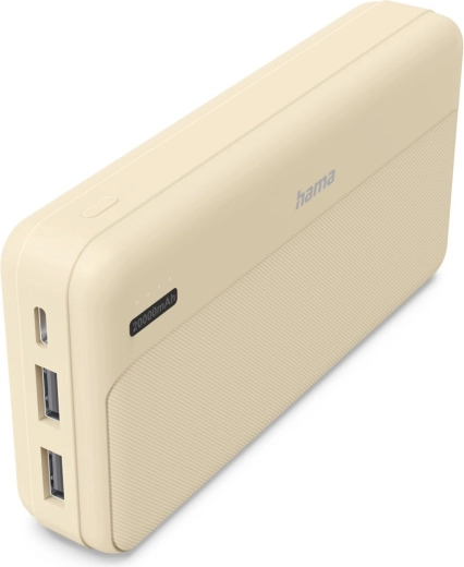 Powerbank 20 000 mAh avec 2× USB-A, sable