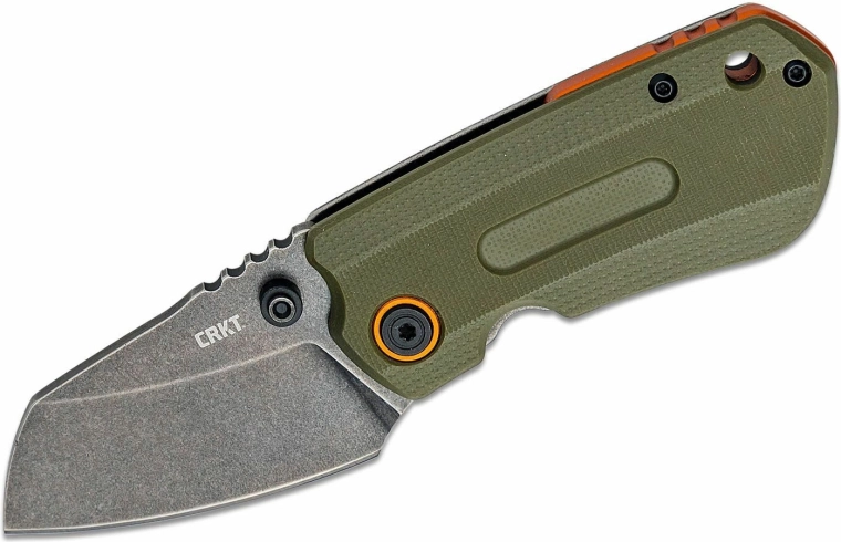 CRKT Overland Compact couteau de poche 5,7 cm, Black Stonewash, G10 vert
