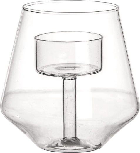Photophore en verre pour bougie chauffe-plat 10 × 10 × 9,5 cm