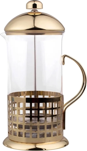 Théière à infusion (french press) 1000 ml avec filtre métallique doré