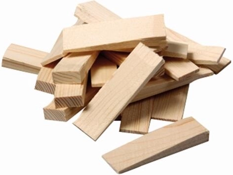 Cales de montage en bois 65 × 18 × 12–1 mm, 20 pcs