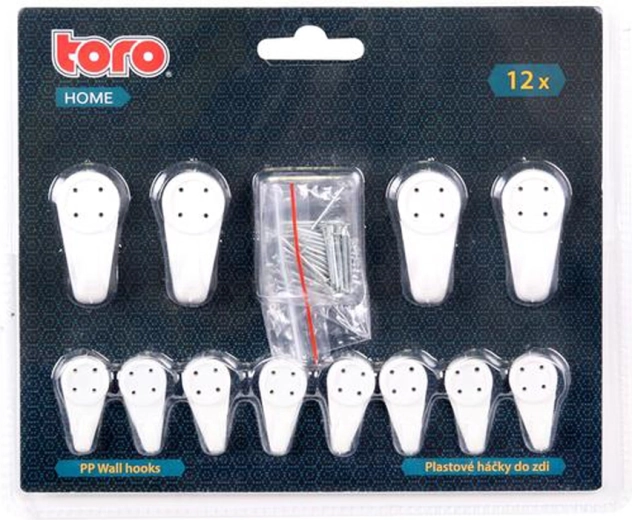 Crochets muraux TORO, lot de 12 pièces