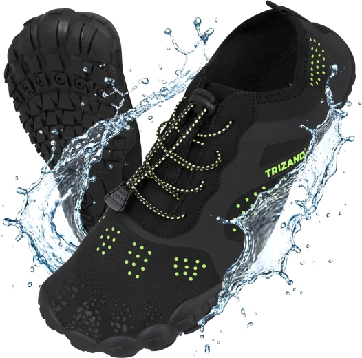 Chaussures d’eau Trizand noires, taille 42, semelle antidérapante 5 mm