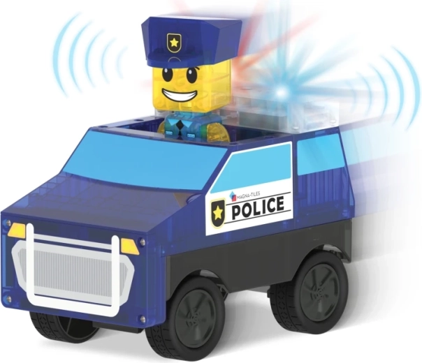 2 figurines et un véhicule de police à rétrofriction inclus