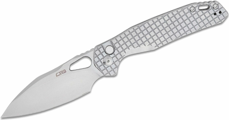 Couteau de poche pliant CJRB Frack stonewash, tout métal - 1 pièce