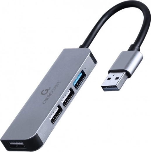 Hub USB 4 ports, 3× USB 2.0 + 1× USB 3.1, en aluminium