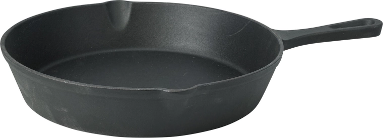 Poêle en fonte avec becs verseurs de 26,5 cm
