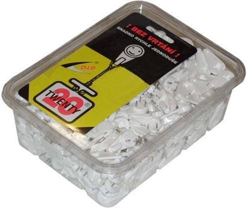 Crochet universel TWENTY, blanc, plastique, 400 pcs