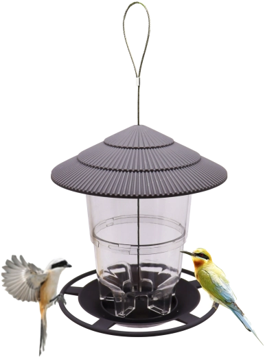 Mangeoire suspendue en plastique pour oiseaux 16,5 × 16,5 × 19 cm