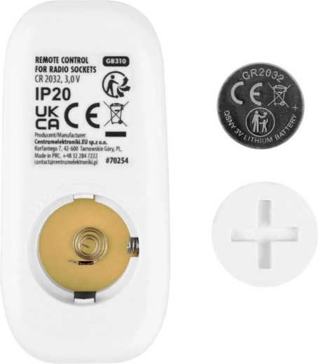 Télécommande alimentée par pile CR2032