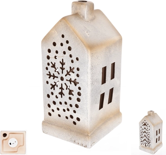 Maisonnette LED en porcelaine 10 × 10 × 20 cm (2 variantes)