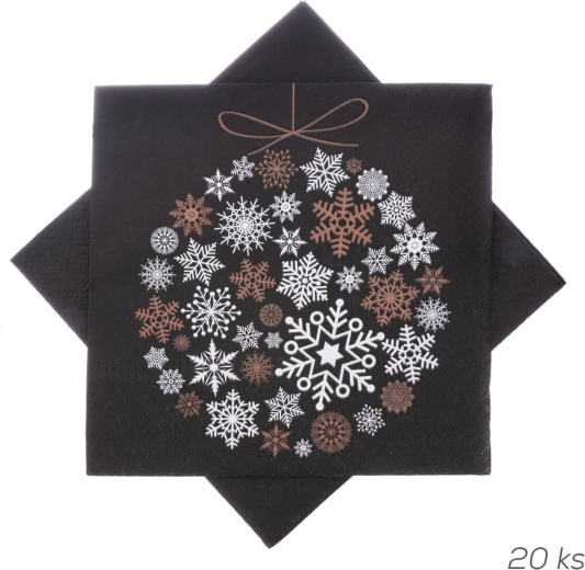 Serviettes en papier Baňka noires 33 × 33 cm 20 pcs