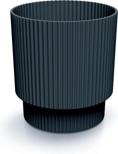 Pot de fleurs rainuré Milly 19,5 cm anthracite