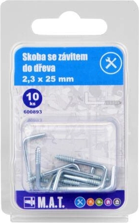 Cavalier à vis pour bois 25 × 2,3 mm, zingué (10 pcs)