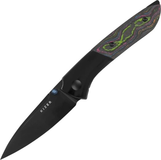Couteau pliant Kizer Spitfire S35VN, titane et camo carbon 80s - 1 pièce