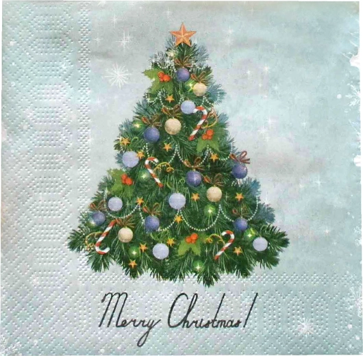 Serviettes de Noël avec sapin 33 × 33 cm, 3 plis