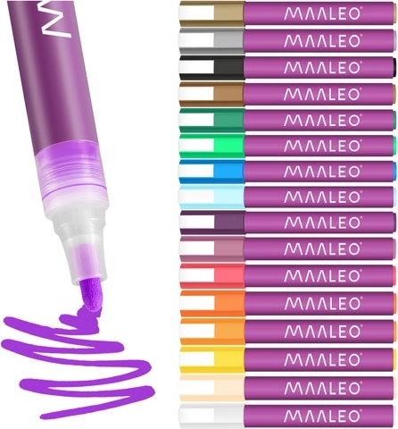 16 couleurs vives à séchage rapide