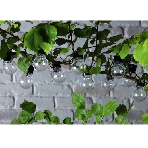 Guirlande solaire de jardin 3,8 m avec 10 LED, blanc chaud