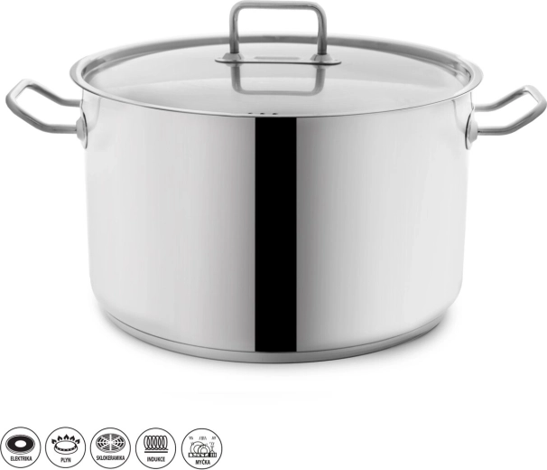 Faitout en acier inoxydable Stock 21,5 l avec couvercle