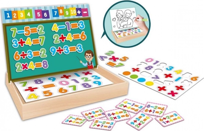 Puzzle magnétique éducatif – chiffres dans une boîte en bois