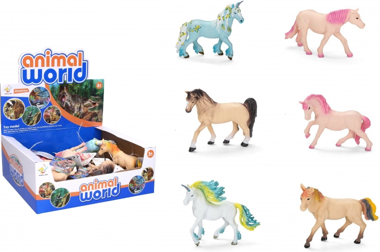 Figurine cheval 13 cm - 1 pièce – Assortiment de chevaux et de licornes colorés