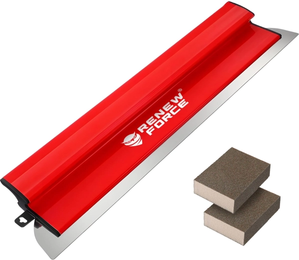 Spatule de finition Renew Force pour enduit 60 cm avec lame interchangeable + 2 éponges abrasives - 1 pièce