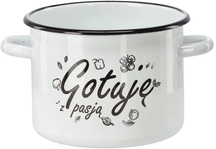 Cocotte émaillée 4,5 l 20 cm blanche GOTUJĘ Z PASJĄ