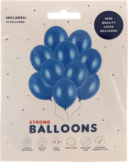Ballons en latex nacrés 27 cm - 10 pièces – Bleu