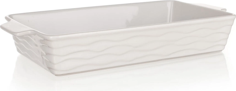 Plat à gratin en céramique Culinaria, rectangulaire 42 × 21 cm, blanc
