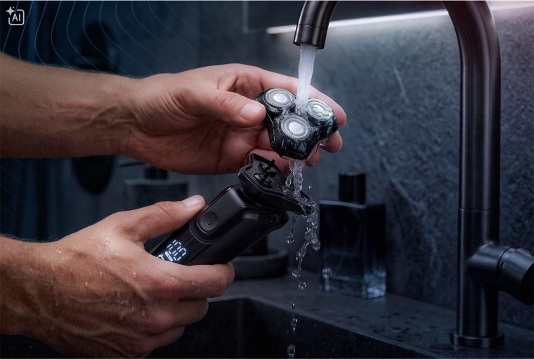 Rasage humide et sec + rinçage à l’eau (IPX6)