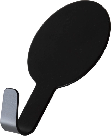 Crochets ovales autocollants – noirs (4 pcs)