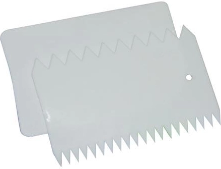 Set de raclette et peigne décoratif en plastique 10,7 × 7 cm, blanc, 2 pcs