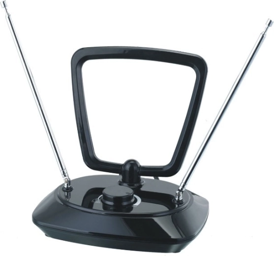 Antenne TV intérieure avec câble coaxial 1,85 m, filtre 5G, DVB-T/T2, conforme RED