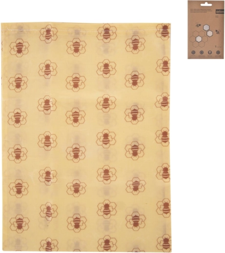 Sachet alimentaire éco enduit de cire en coton et cire d’abeille 30 × 21 cm