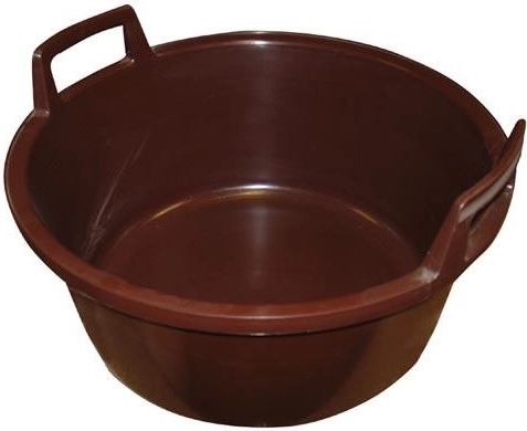 Bassine en plastique avec poignées 43 cm – Marron