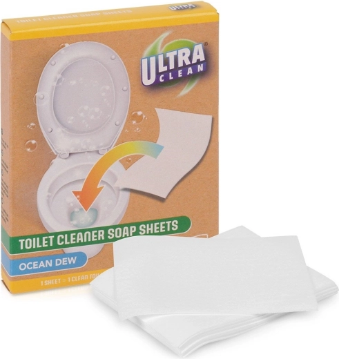 Feuilles nettoyantes parfumées solubles pour WC - 10 pièces