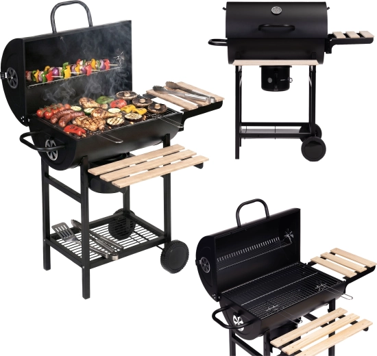 Barbecue de jardin au charbon de bois avec couvercle MultiGarden