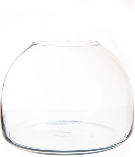 Vase transparent en verre recyclé 22 × 22 × 16 cm