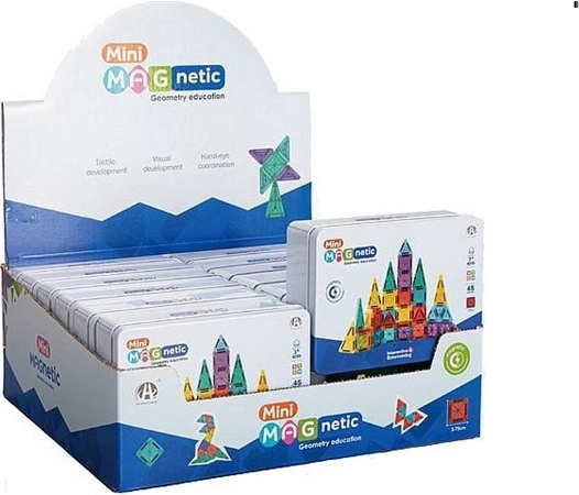 Mini jeu de construction magnétique dans une boîte, 45 pièces