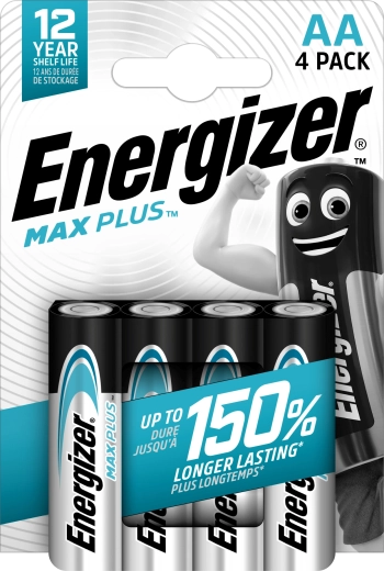 Piles alcalines Energizer Max Plus AA - 4 pièces